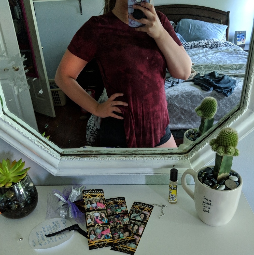 Red watercolor tee